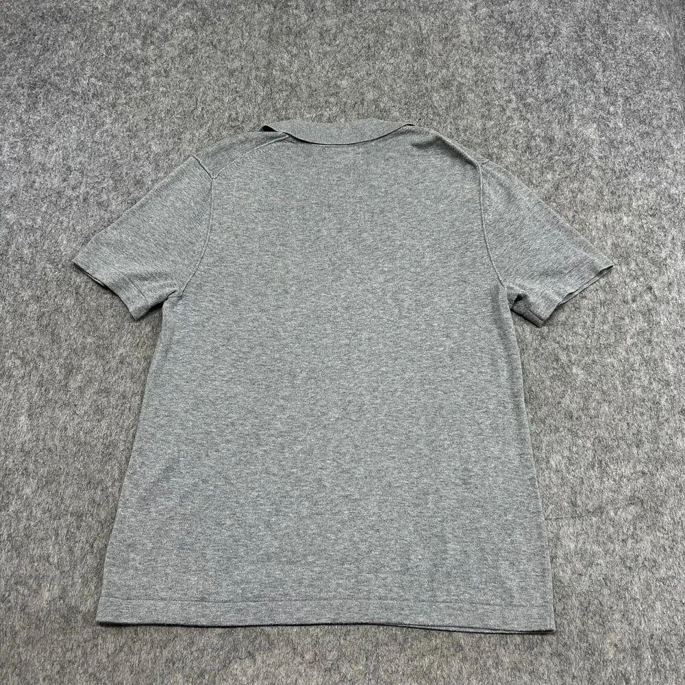 Banana Republic Polo Shirt Mens S Gray V Neck Casual Knit Soft Preppy Modern